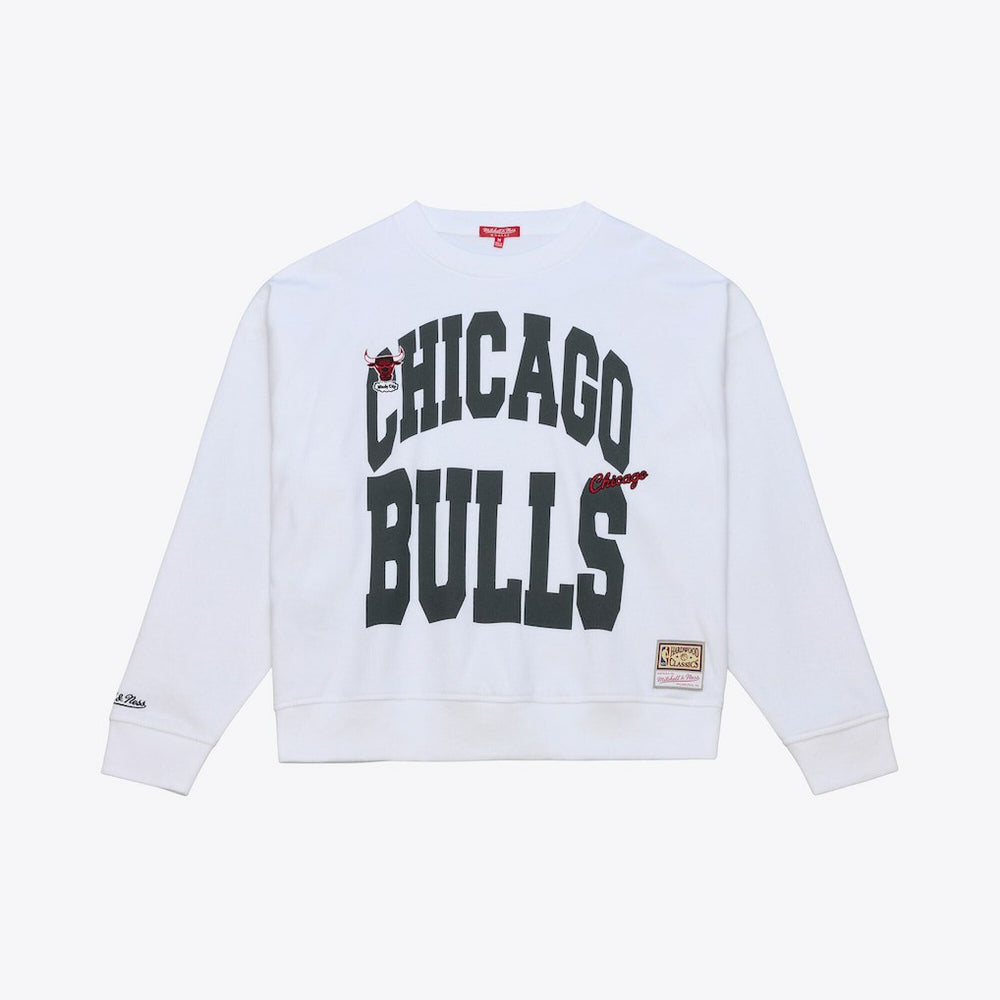 White Chicago Bulls Women's Lightweight Block Letter Sweatshirt | NBA