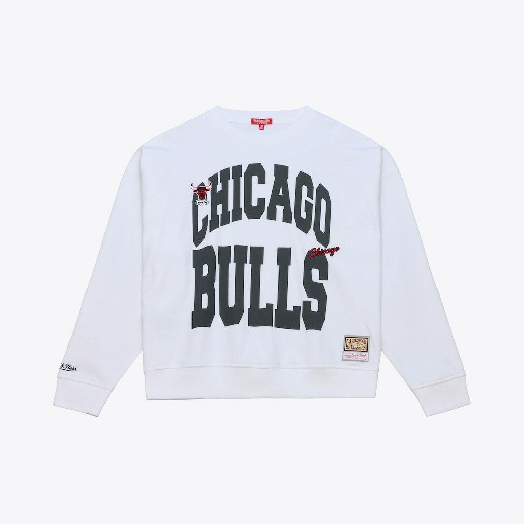 White Chicago Bulls Women's Lightweight Block Letter Sweatshirt | NBA