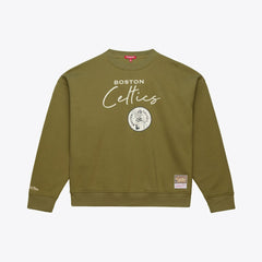 Olive Boston Celtics Women's Lightweight Script Sweatshirt | NBA