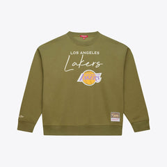 Olive Los Angeles Lakers Women's Lightweight Script Sweatshirt | NBA
