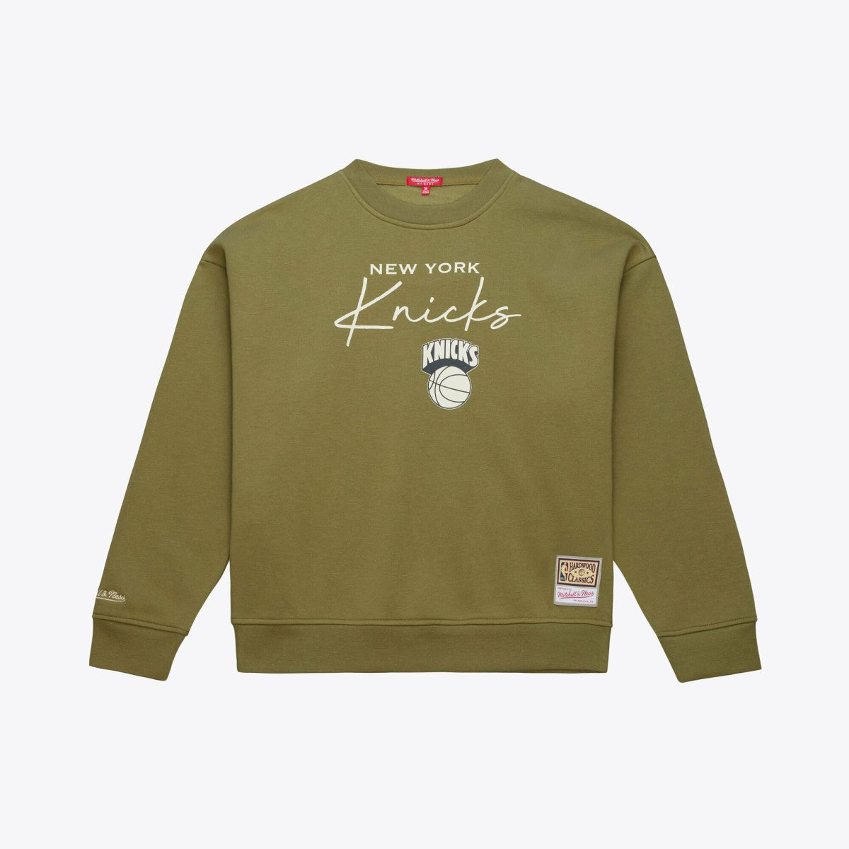 Olive New York Knicks Women's Lightweight Script Sweatshirt | NBA