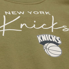 Olive New York Knicks Women's Lightweight Script Sweatshirt | NBA