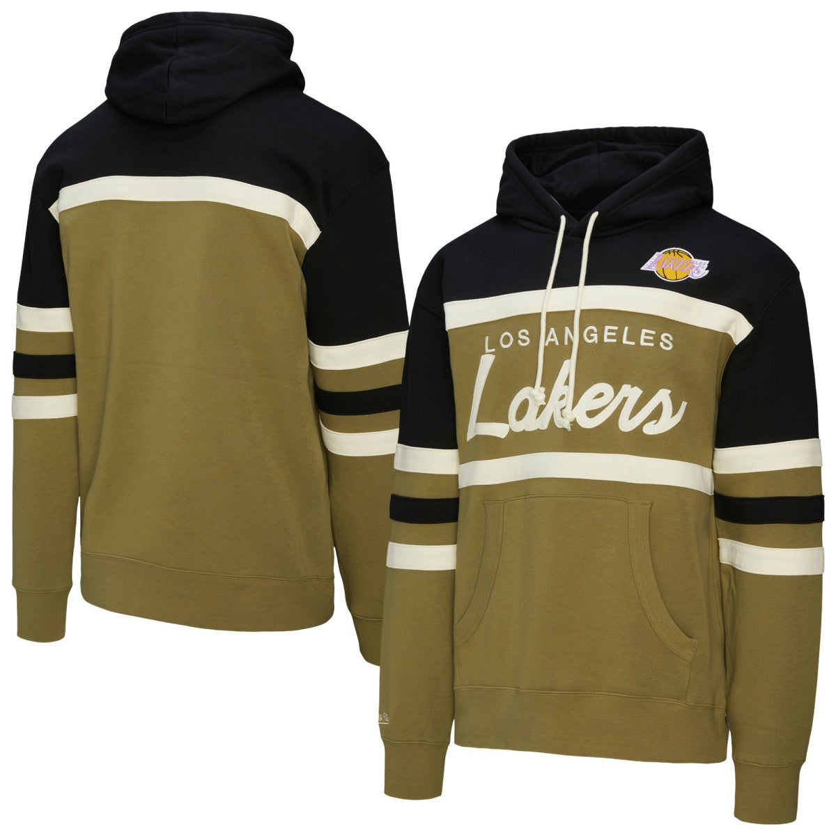 Olive/Black Los Angeles Lakers Double Clutch Head Coach Hoodie | NBA