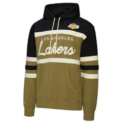 Olive/Black Los Angeles Lakers Double Clutch Head Coach Hoodie | NBA