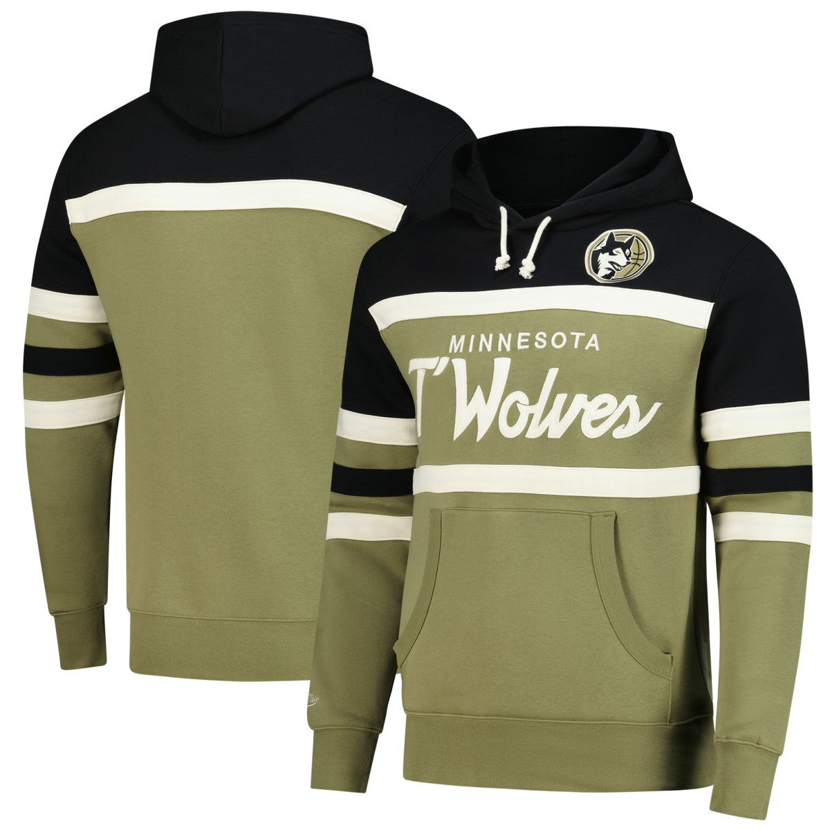 Olive/Black Minnesota Timberwolves Double Clutch Head Coach Hoodie | NBA