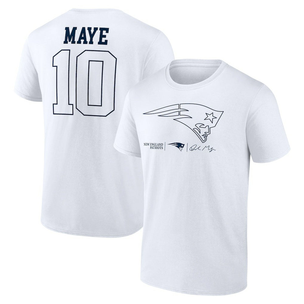 New England Patriots Drake Maye  Outline Player T-Shirt | NFL On sale