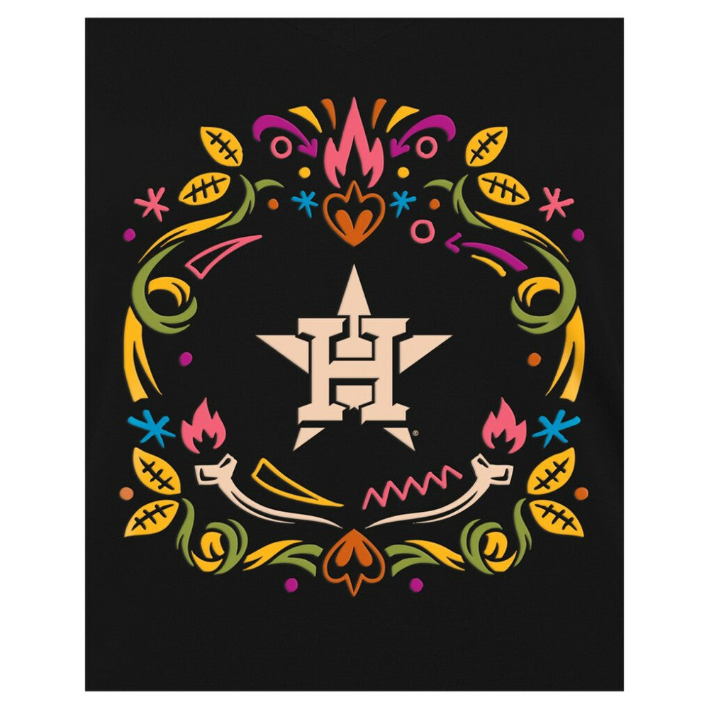 Houston Astros New Era Women's Día de los Muertos V-Neck T-Shirt - MLB T-shirts