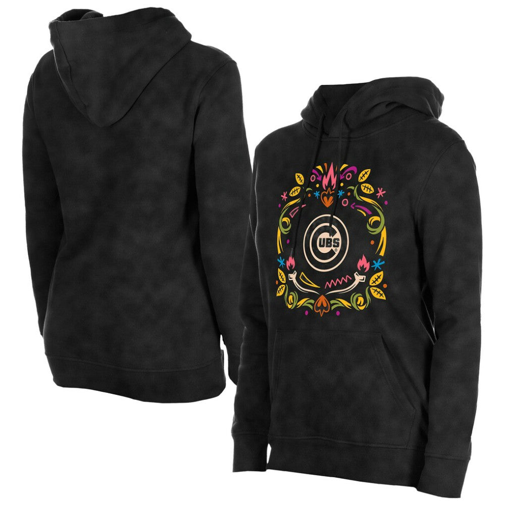Chicago Cubs New Era Women's Día de Muertos Mineral Wash Hoodie Sweatshirt - MLB Hoodies