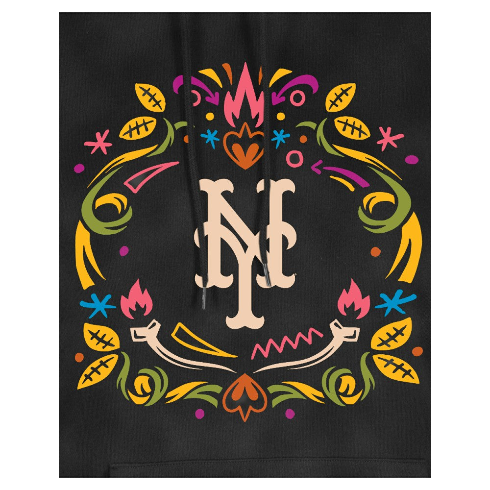 New York Mets New Era Women's Día de Muertos Mineral Wash Hoodie Sweatshirt - MLB Hoodies