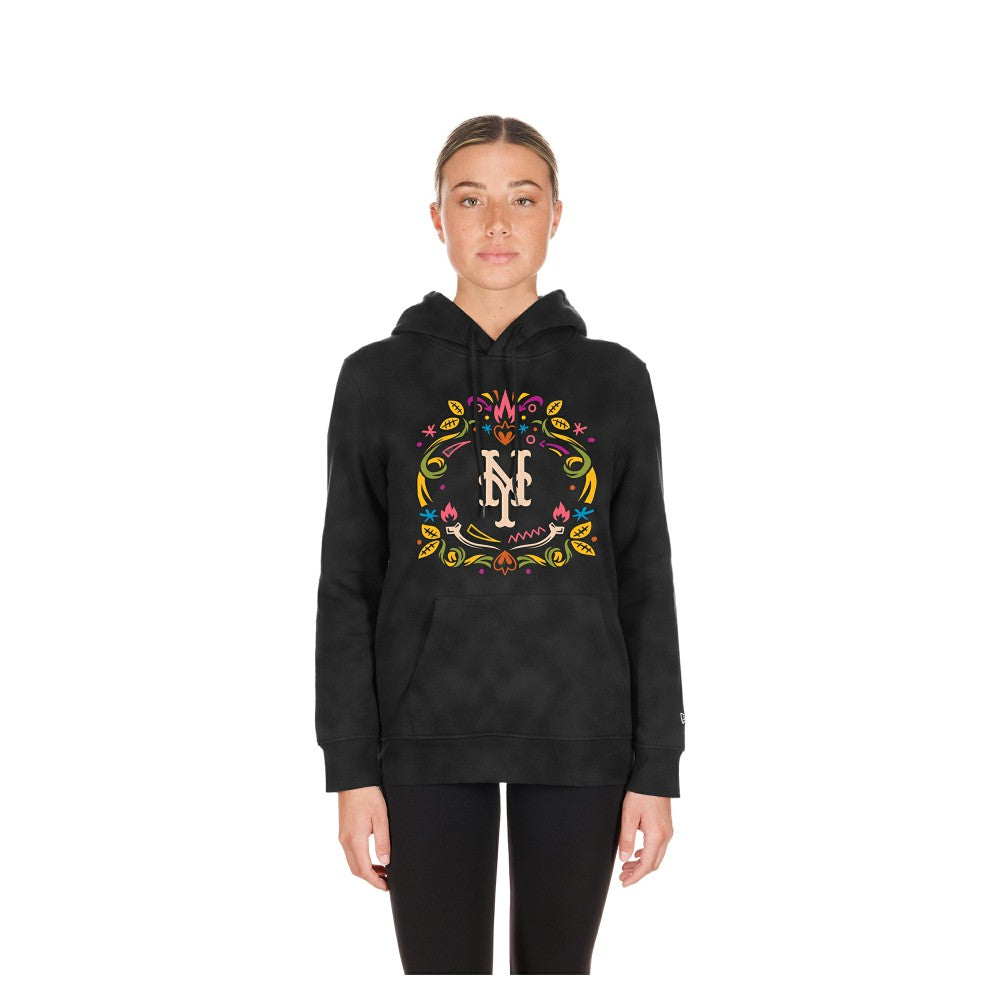 New York Mets New Era Women's Día de Muertos Mineral Wash Hoodie Sweatshirt - MLB Hoodies