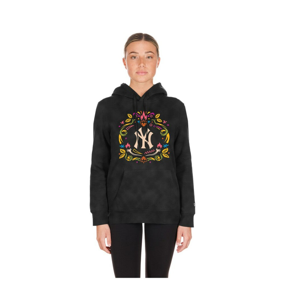 New York Yankees New Era Women's Día de Muertos Mineral Wash Hoodie Sweatshirt - MLB Hoodies