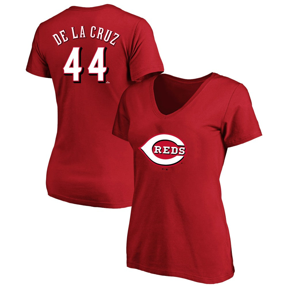 Elly De La Cruz Cincinnati Reds Profile Women's Plus Size Name & Number V-Neck T-Shirt - MLB T-shirts
