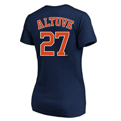 Jose Altuve Houston Astros Profile Women's Plus Size Name & Number V-Neck T-Shirt - MLB T-shirts