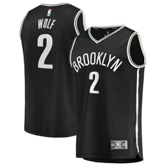 Black Daniel Wolf Brooklyn Nets Fast Break Replica Jersey | NBA