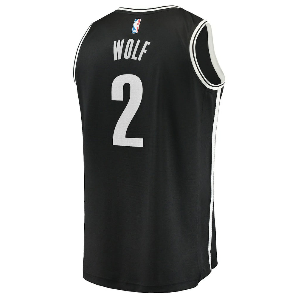 Black Daniel Wolf Brooklyn Nets Fast Break Replica Jersey | NBA