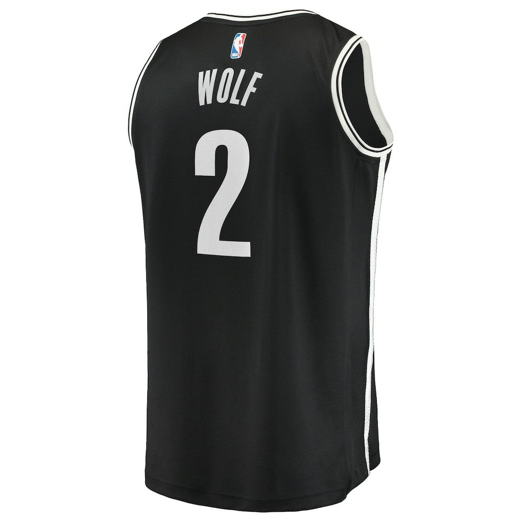 Black Daniel Wolf Brooklyn Nets Youth Fast Break Replica Jersey | NBA