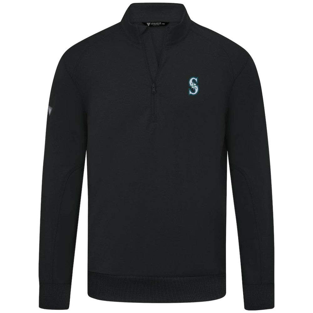 Seattle Mariners Levelwear Upright Insignia Tri-Blend Quarter-Zip Pullover - MLB Pullover