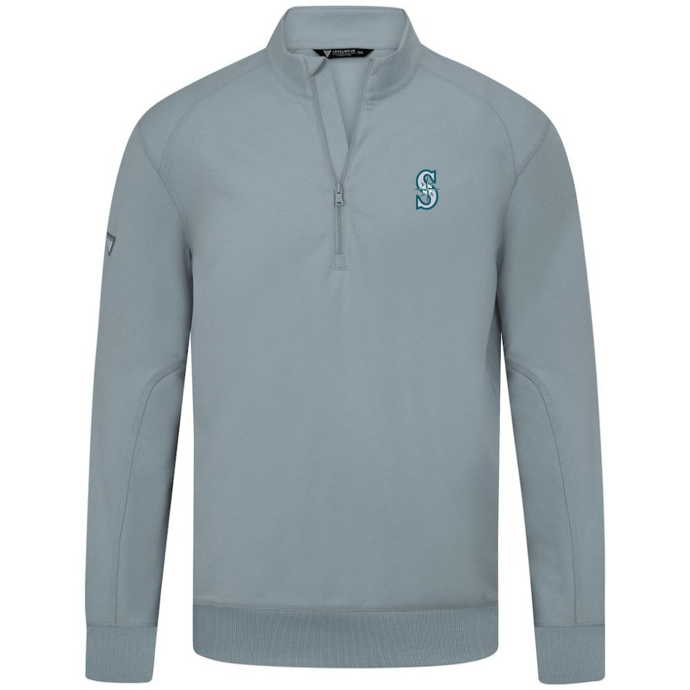 Seattle Mariners Levelwear Upright Insignia Tri-Blend Quarter-Zip Pullover - MLB Pullover