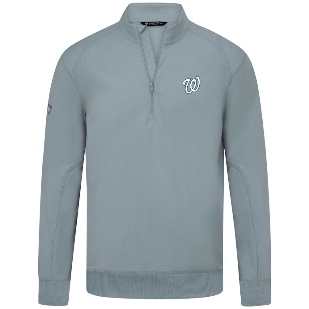 Washington Nationals Levelwear Upright Insignia Tri-Blend Quarter-Zip Pullover - MLB Pullover