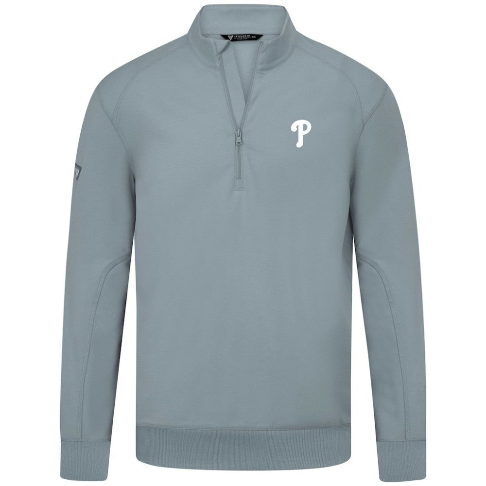 Philadelphia Phillies Levelwear Upright Insignia Tri-Blend Quarter-Zip Pullover - MLB Pullover