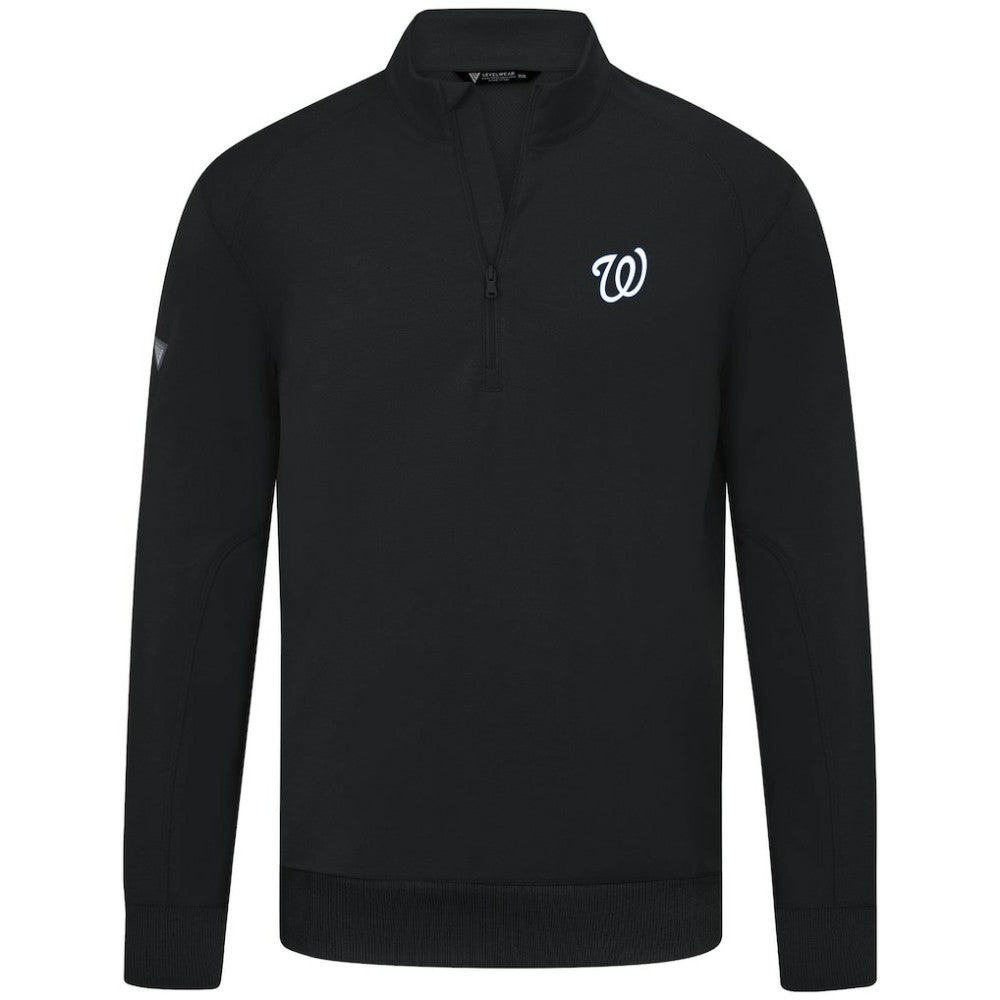 Washington Nationals Levelwear Upright Insignia Tri-Blend Quarter-Zip Pullover - MLB Pullover