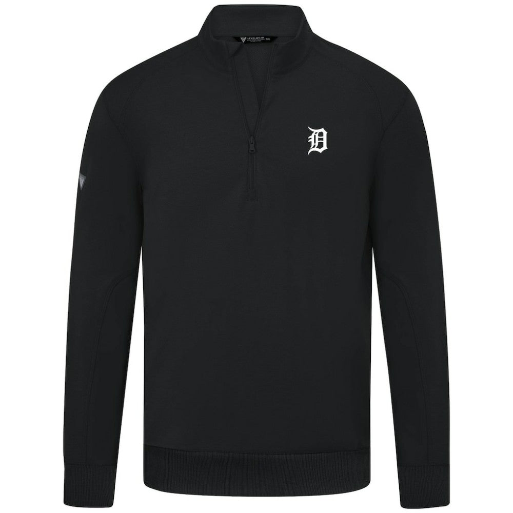 Detroit Tigers Levelwear Upright Insignia Tri-Blend Quarter-Zip Pullover - MLB Pullover