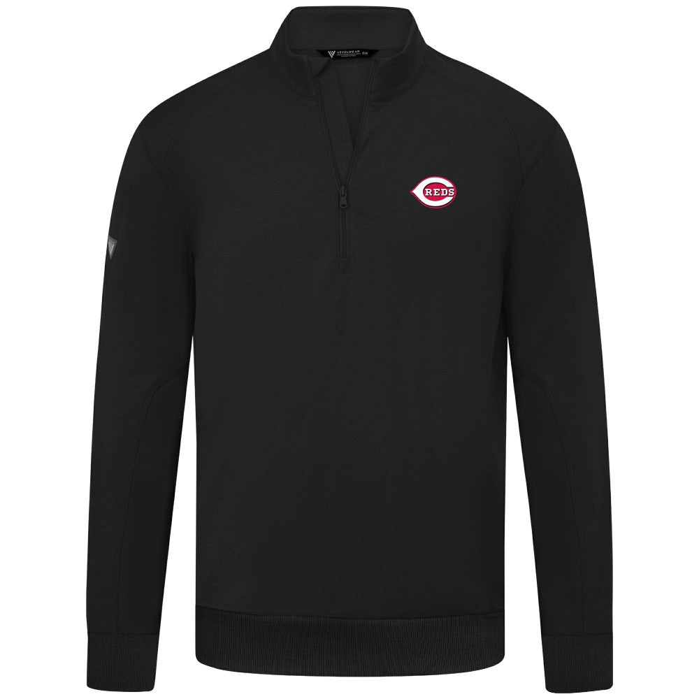 Cincinnati Reds Levelwear Upright Insignia Tri-Blend Quarter-Zip Pullover - MLB Pullover