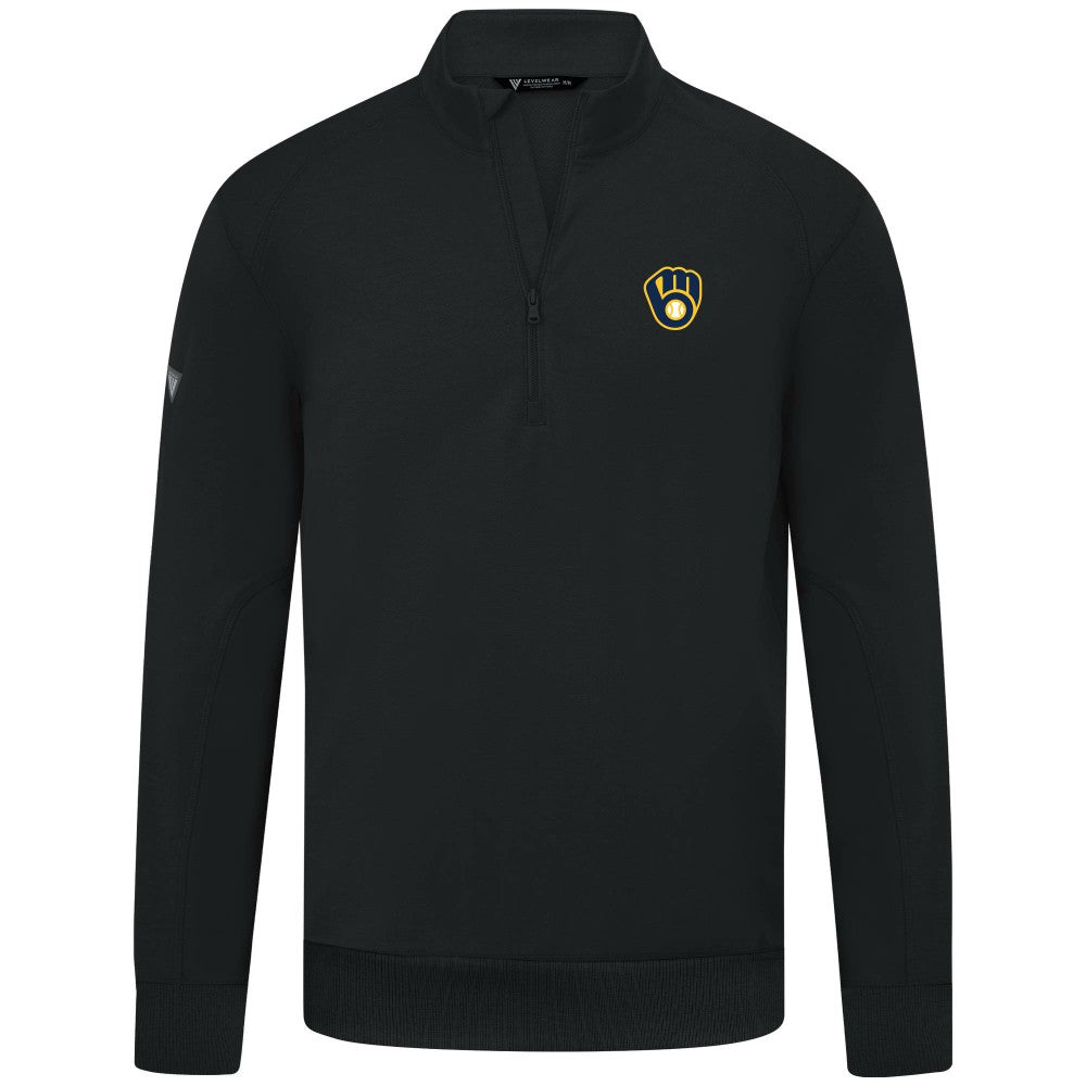 Milwaukee Brewers Levelwear Upright Insignia Tri-Blend Quarter-Zip Pullover - MLB Pullover