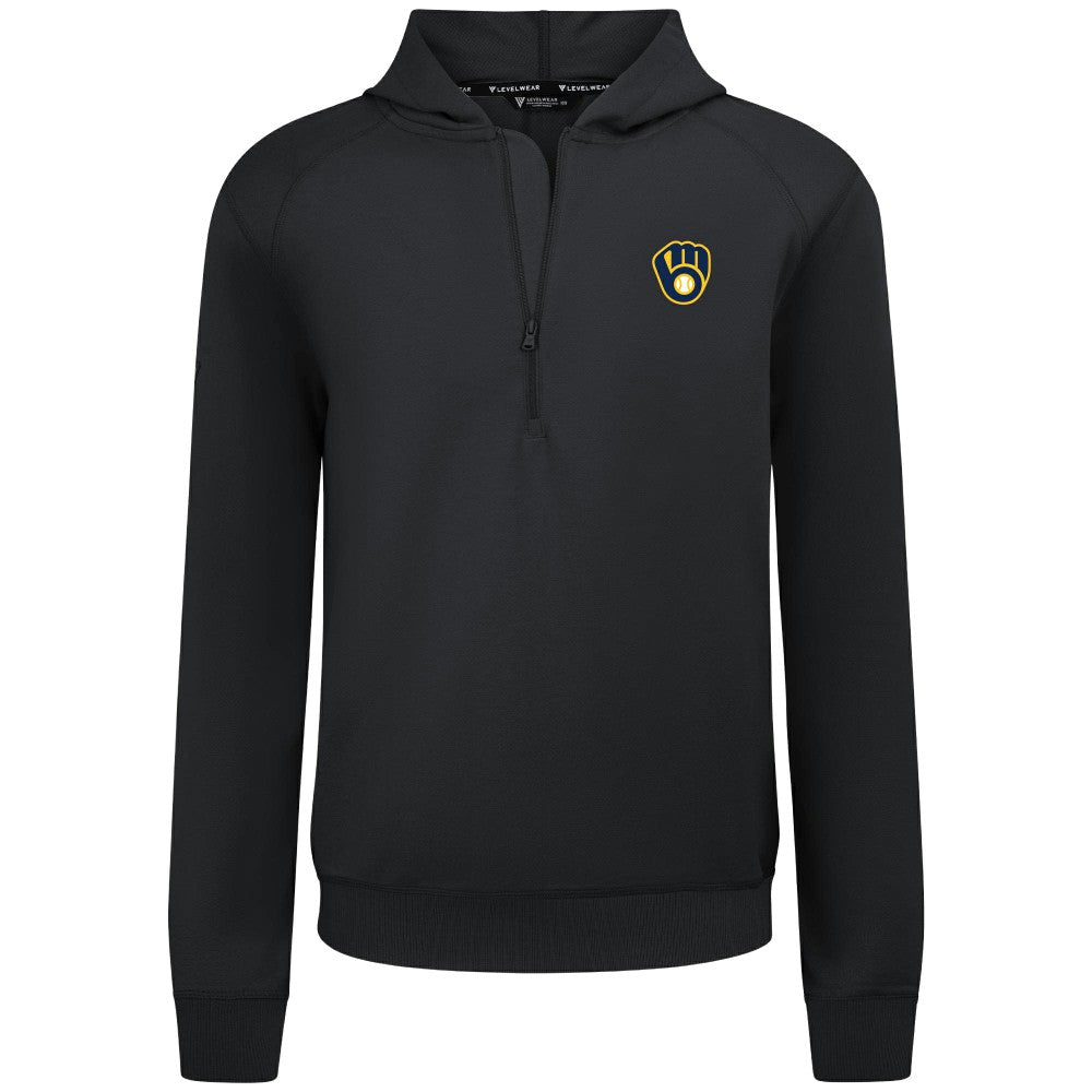 Milwaukee Brewers Levelwear Technic Insignia Quarter-Zip Hoodie - MLB Hoodies