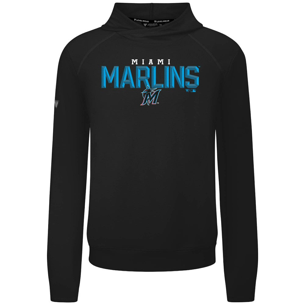 Miami Marlins Levelwear Mandate Carve Tri-Blend Hoodie - MLB Hoodies