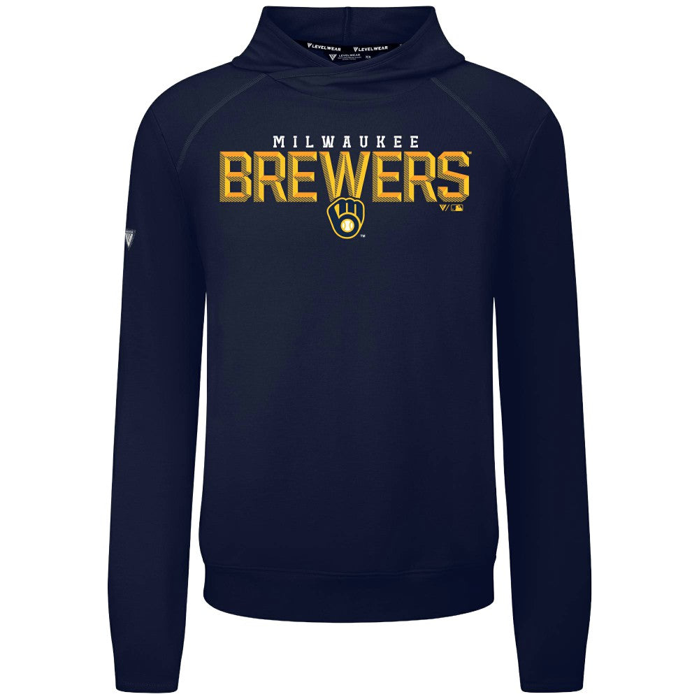 Milwaukee Brewers Levelwear Mandate Carve Tri-Blend Hoodie - MLB Hoodies