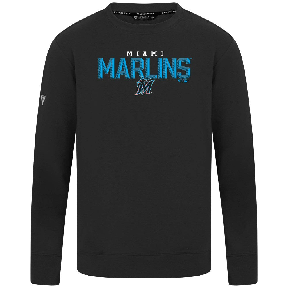 Miami Marlins Levelwear Mandate Carve Tri-Blend Sweatshirt - MLB Sweatshirts