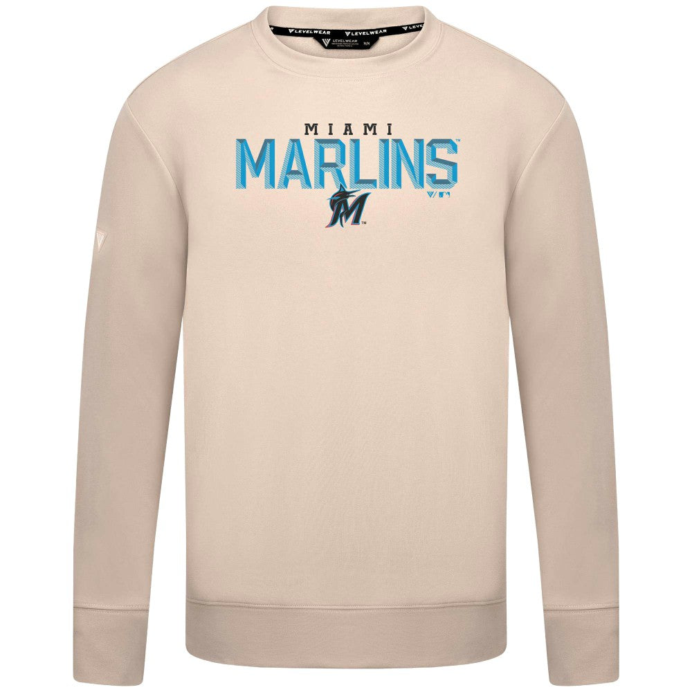 Miami Marlins Levelwear Mandate Carve Tri-Blend Sweatshirt - MLB Sweatshirts