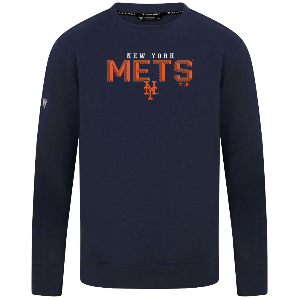 New York Mets Levelwear Mandate Carve Tri-Blend Sweatshirt - MLB Sweatshirts