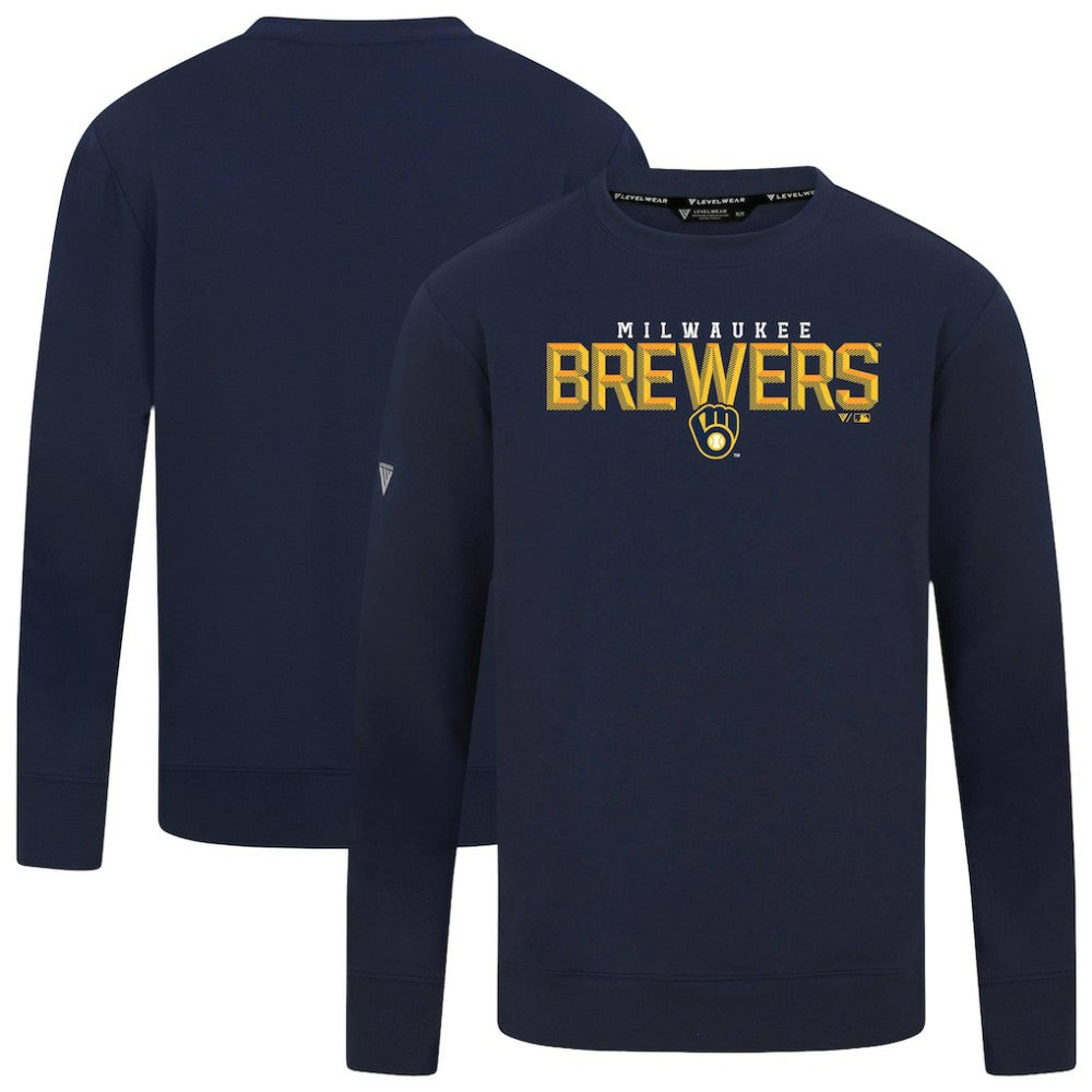 Milwaukee Brewers Levelwear Mandate Carve Tri-Blend Sweatshirt - MLB Sweatshirts