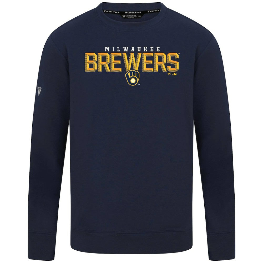 Milwaukee Brewers Levelwear Mandate Carve Tri-Blend Sweatshirt - MLB Sweatshirts