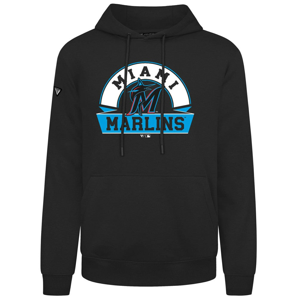 Miami Marlins Levelwear Podium Banner Arch Hoodie - MLB Hoodies
