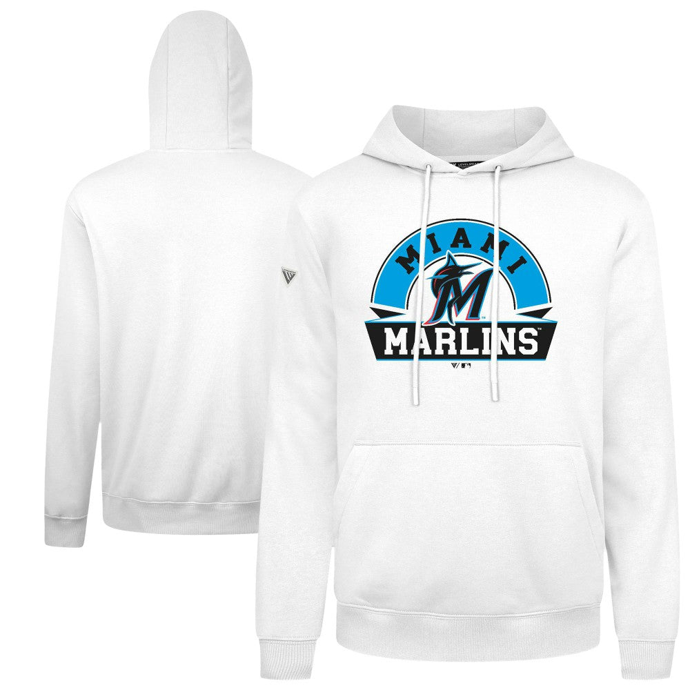 Miami Marlins Levelwear Podium Banner Arch Hoodie - MLB Hoodies