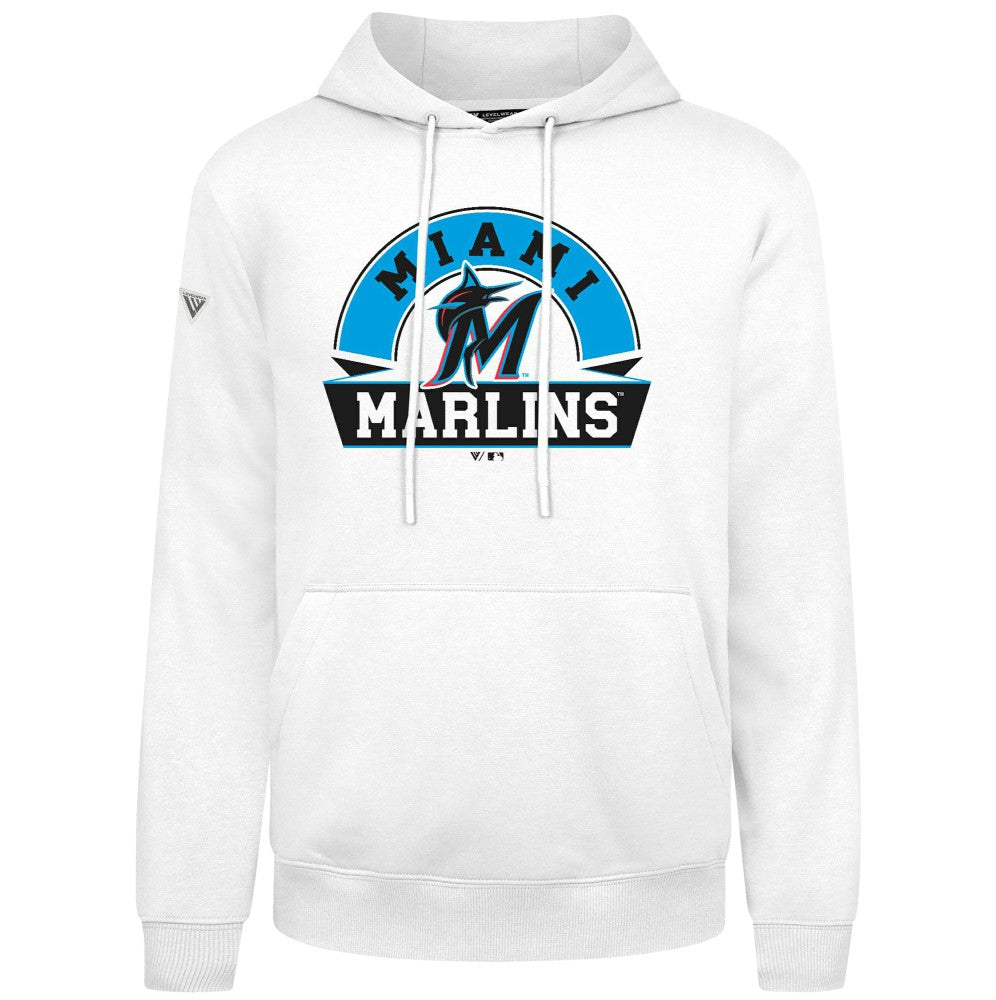 Miami Marlins Levelwear Podium Banner Arch Hoodie - MLB Hoodies