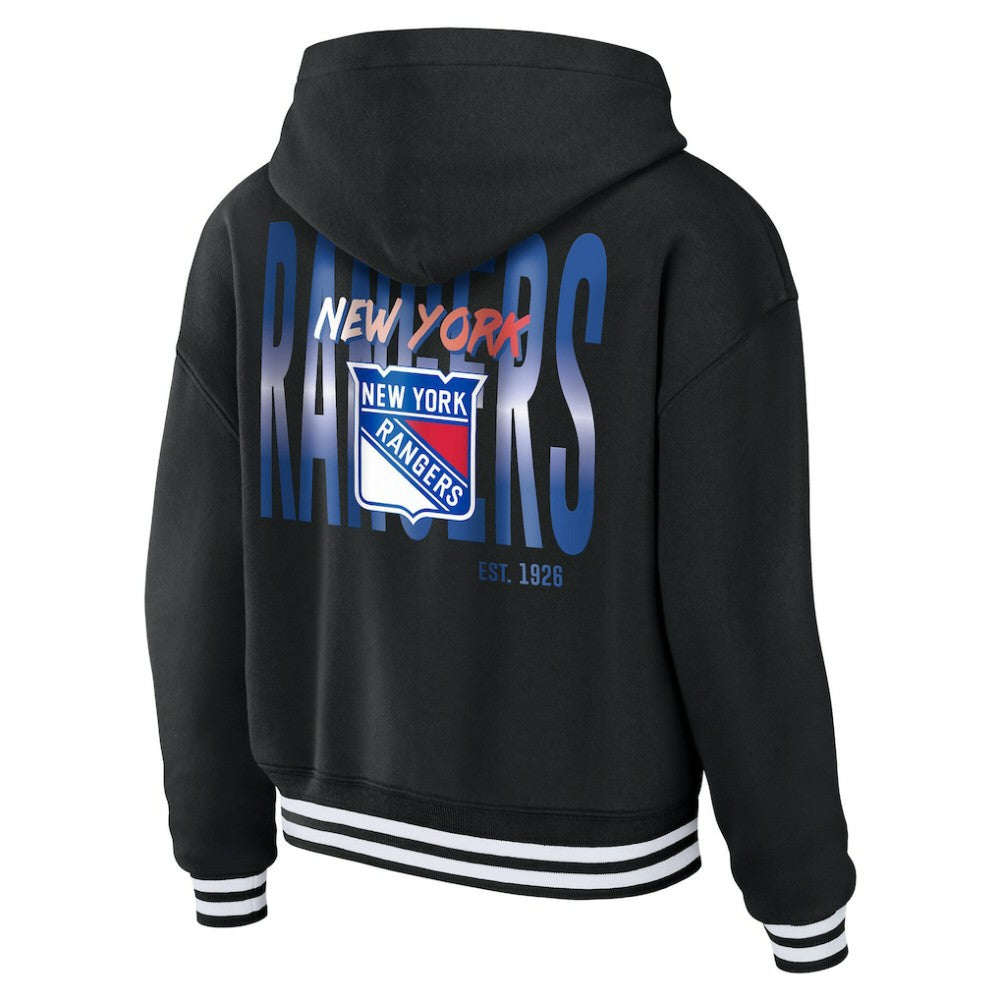 New York Rangers WEAR by Erin Andrews Women's Cropped Lace-Up Hoodie -  NHL Hoodies