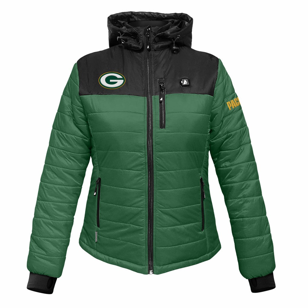 Green Bay Packers ActionHeat Women's 5V Battery Heated Insulated Puffer Full-Zip Jacket | NFL US