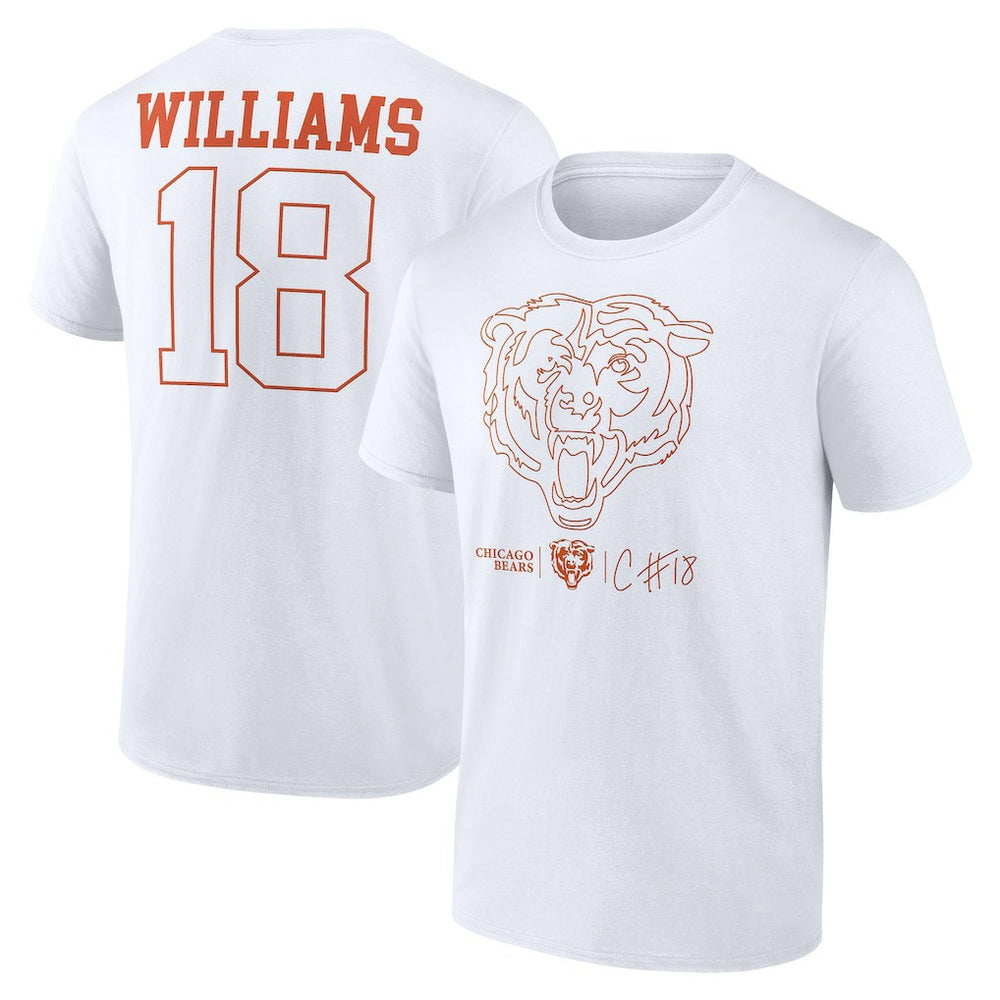 Chicago Bears Caleb Williams  Outline Player T-Shirt | NFL Sale