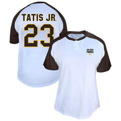 Fernando Tatis Jr. San Diego Padres Profile Women's Plus Size Name & Number Raglan Henley T-Shirt - MLB T-shirts