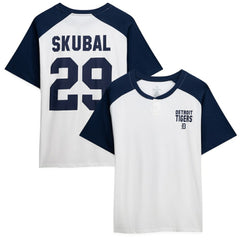 Tarik Skubal Detroit Tigers Profile Women's Plus Size Name & Number Raglan Henley T-Shirt - MLB T-shirts
