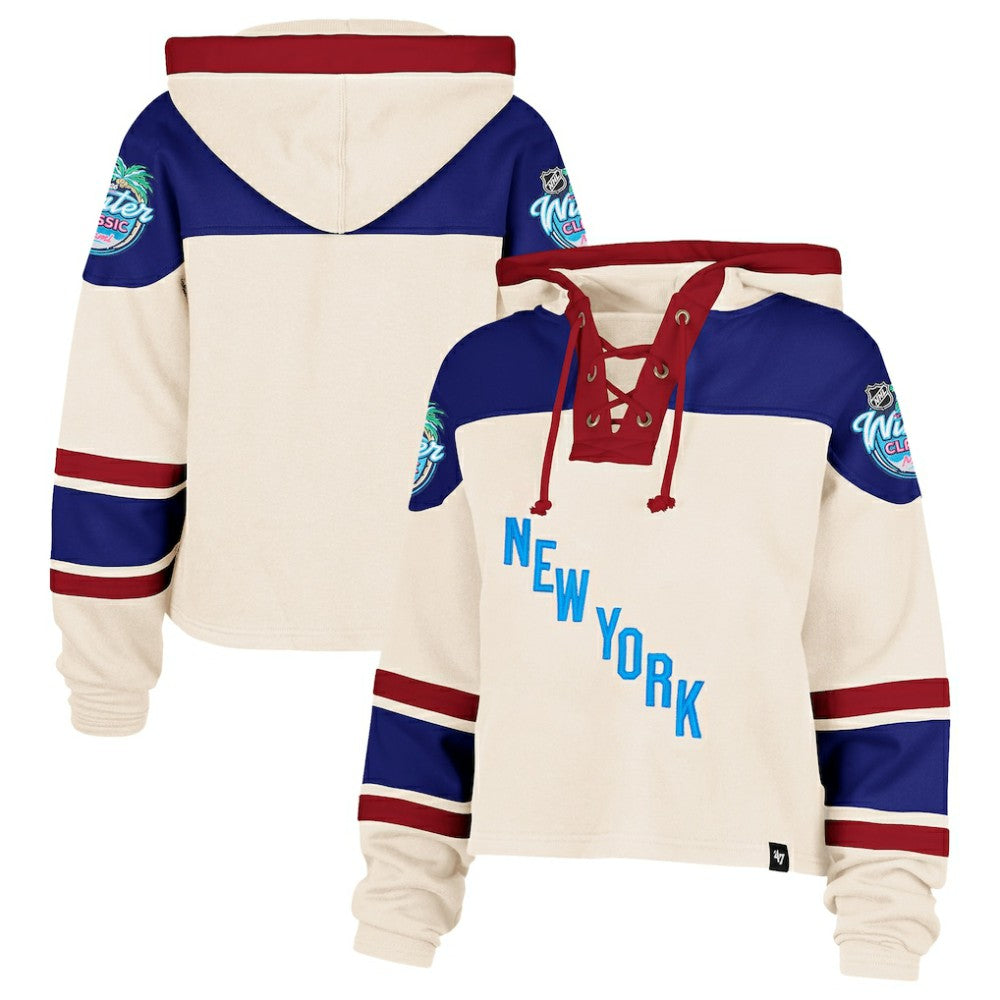 New York Rangers '47 Women's 2026 NHL Winter Classic Cropped Superior Lacer Hoodie -  NHL Hoodies