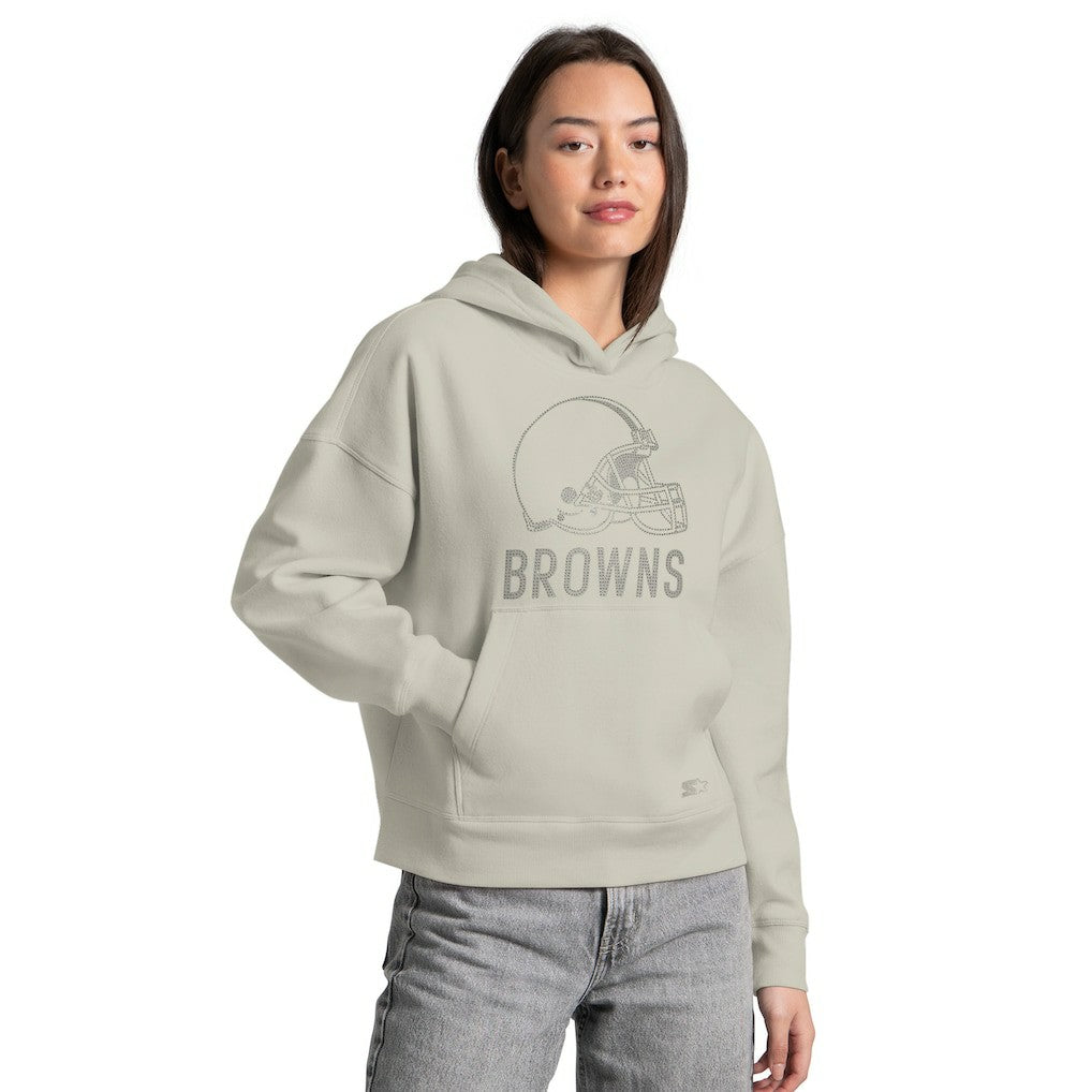 Cleveland Browns Starter Women's Rhinestone Relaxed Hoodie | NFL Outlet
