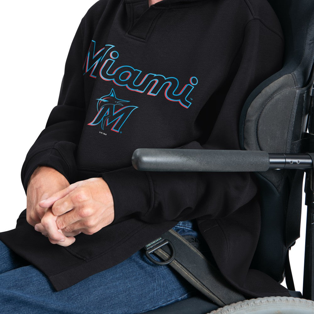 Miami Marlins G-III Sports by Carl Banks Adaptive Lockup Fleece Hoodie - MLB Hoodies