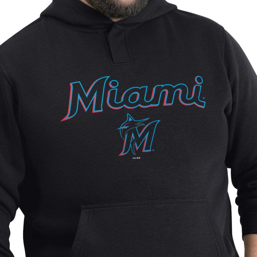 Miami Marlins G-III Sports by Carl Banks Adaptive Lockup Fleece Hoodie - MLB Hoodies