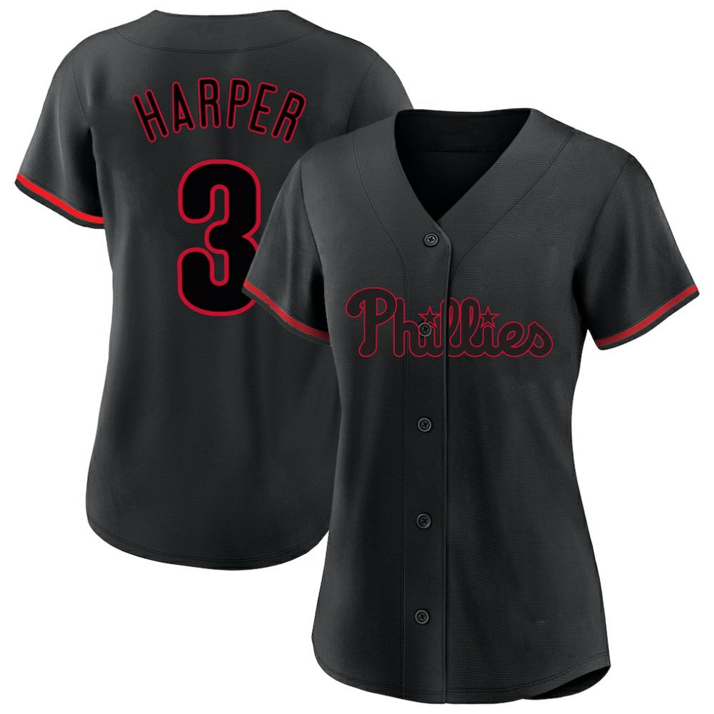 Bryce Harper Philadelphia Phillies Profile Women's Plus Size Player Name & Number Fashion Jersey - MLB Jerseys