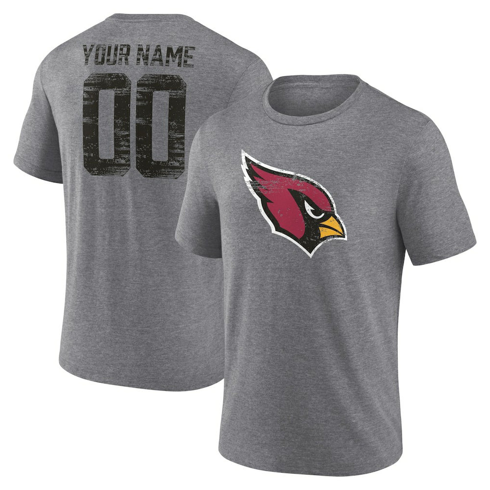 Arizona Cardinals Heritage Custom Name & Number Tri-Blend T-Shirt | NFL Outlet